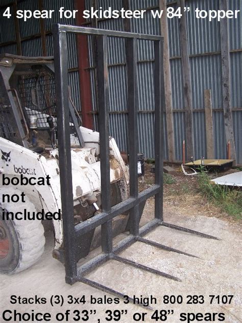 homemade skid steer hay spear|skid steer hay bale attachment.